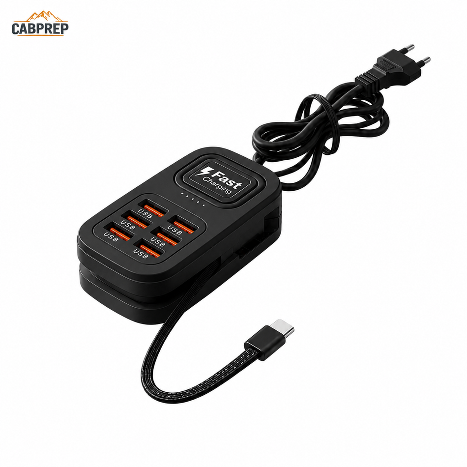 Cab USB Charging Station — 6 Ports, Charge Every Device at Once