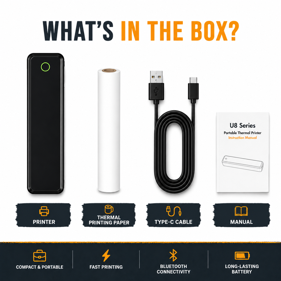 Cab Mobile Printer — Inkless Bluetooth Thermal, Full-Size Paperwork On the Road