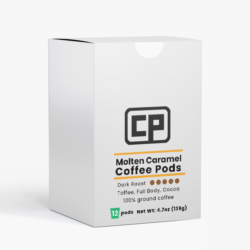 Molten Caramel Coffee Pods — Dark Roast, Single-Serve