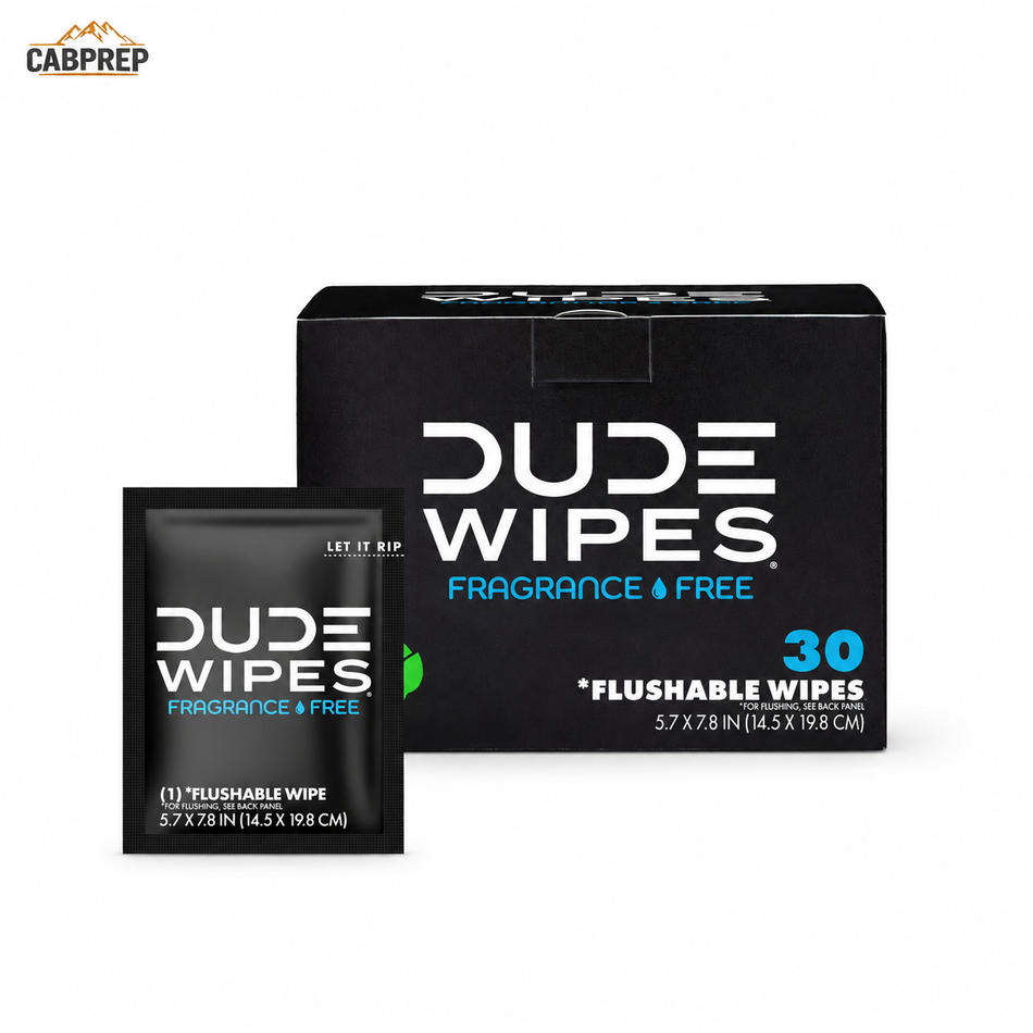DUDE On-The-Go Flushable Wipes — 30 Individually Wrapped Singles for the Road