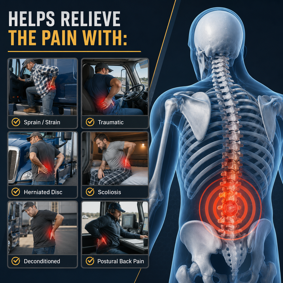 Long-Haul Back Brace — Lower Back Support for Loading & Driving