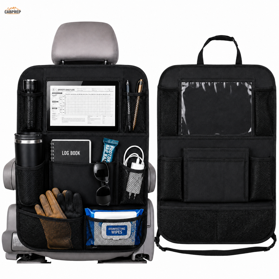 Cab Seat-Back Organizer — Everyday Storage + Tablet Holder