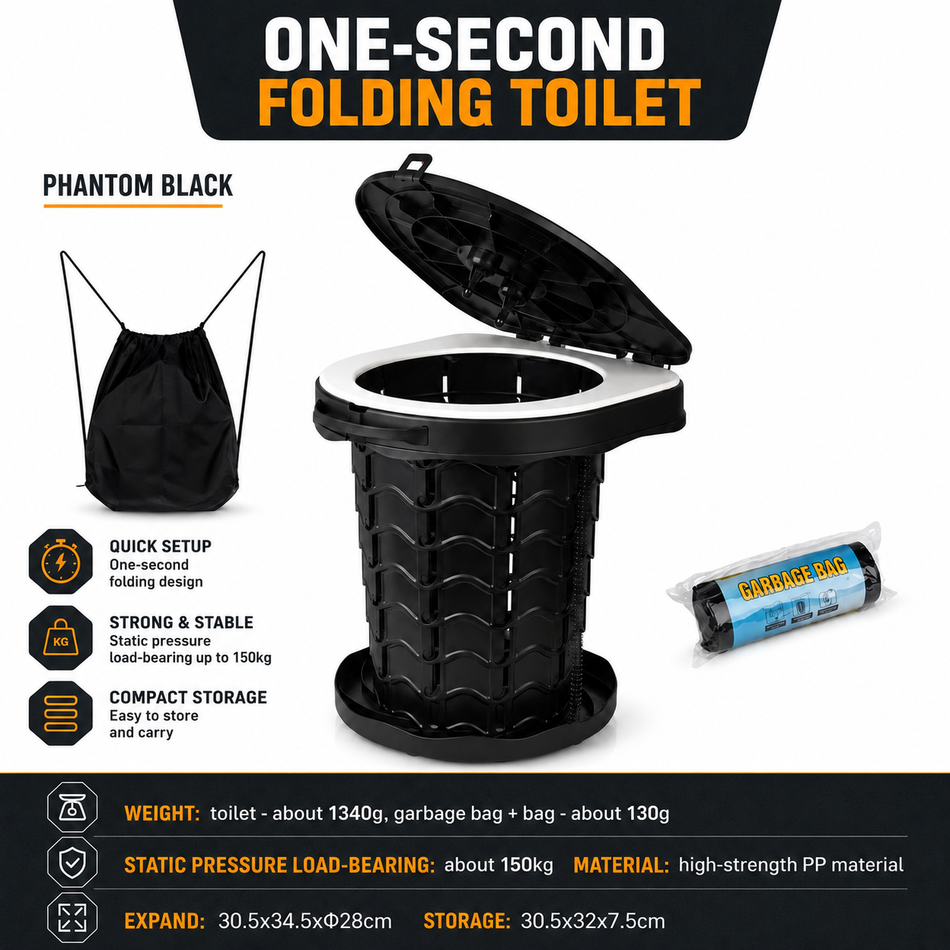 Cab Portable Folding Toilet — For When There's No Stop for Miles