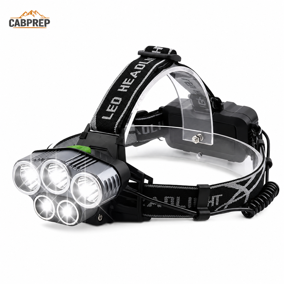 Rechargeable LED Headlamp — Hands-Free, 6 Modes
