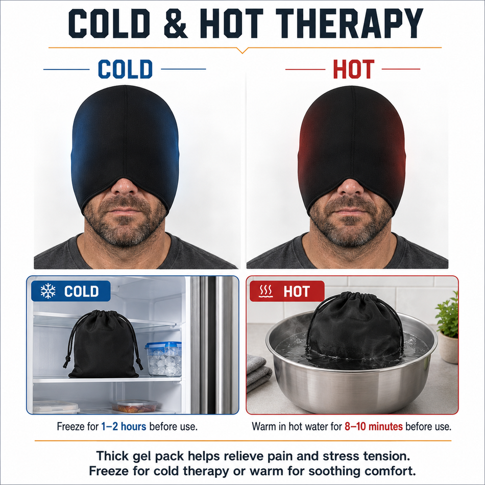 Gel Hot Cold Migraine Relief Hat headache hat Therapy Ice Cap For Relieve Pain  Ice Hat Eye Mask