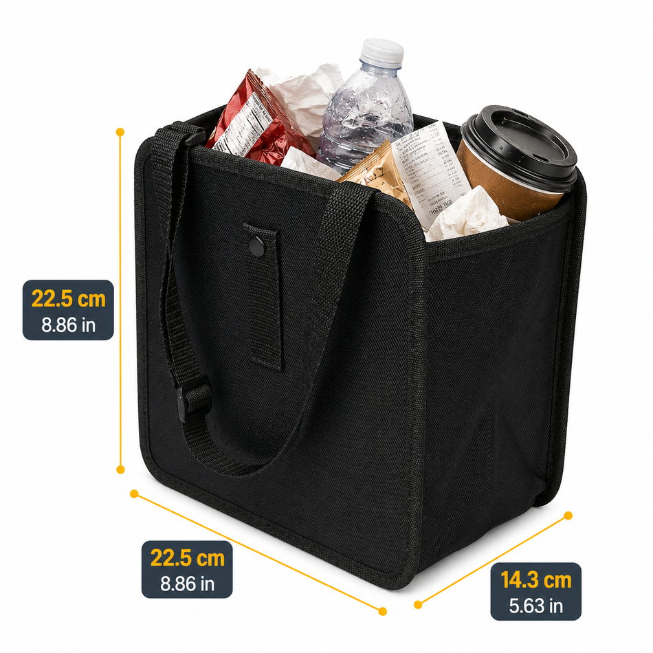 Armrest Cab Trash Bin — Lidded, Leakproof & Within Reach