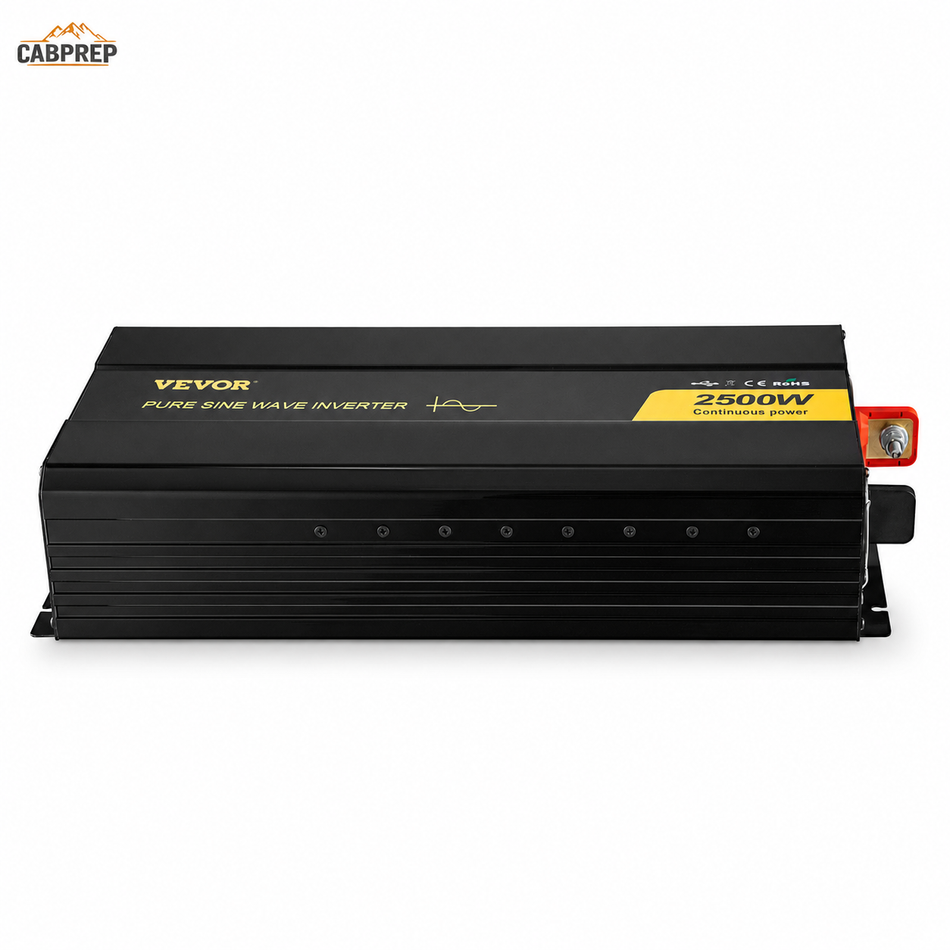 Pure Sine Wave Power Inverter — 2500W Continuous, Truck-Ready 12V to 120V