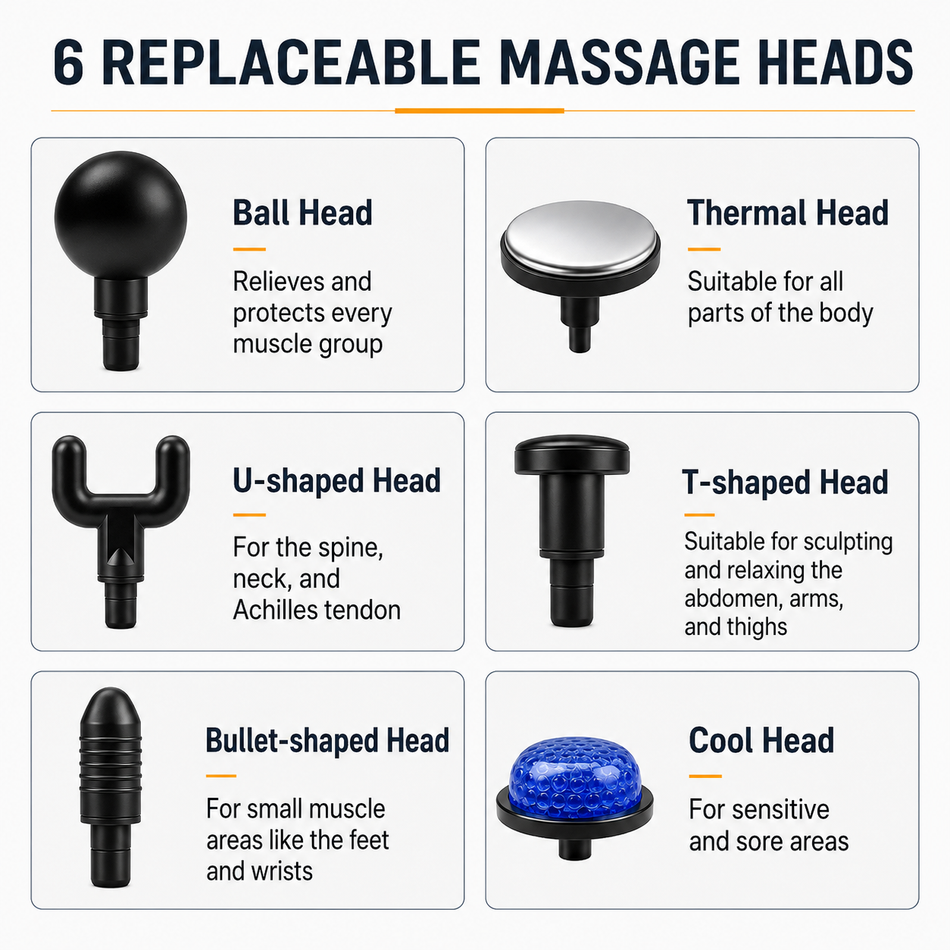 Driver Recovery Massage Gun — Heat, Cold & 6-Speed Percussion