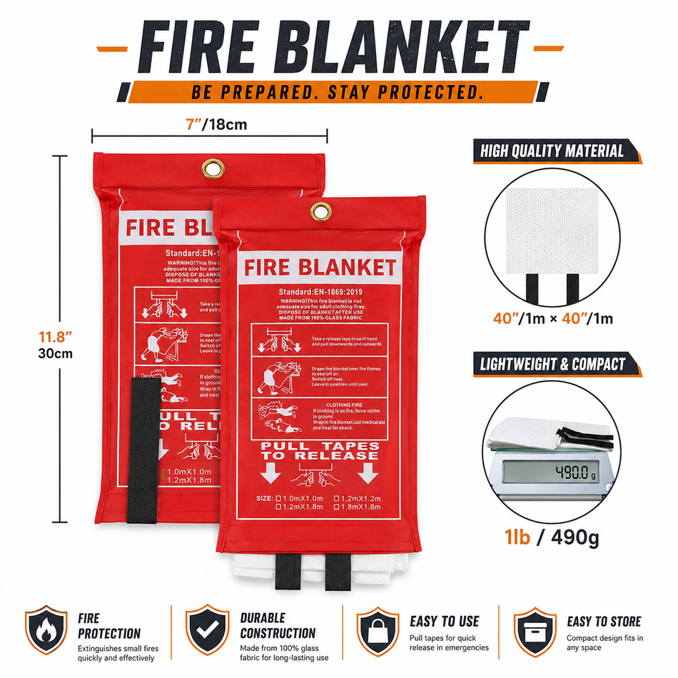 Cab Fire Blanket — Smother Bunk & Cooking Fires Fast