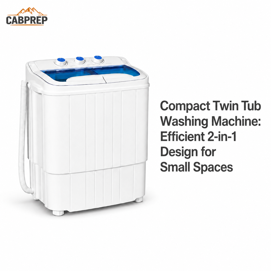Cab Portable Washing Machine — Twin Tub Washer + Spin Dryer, 16 lbs