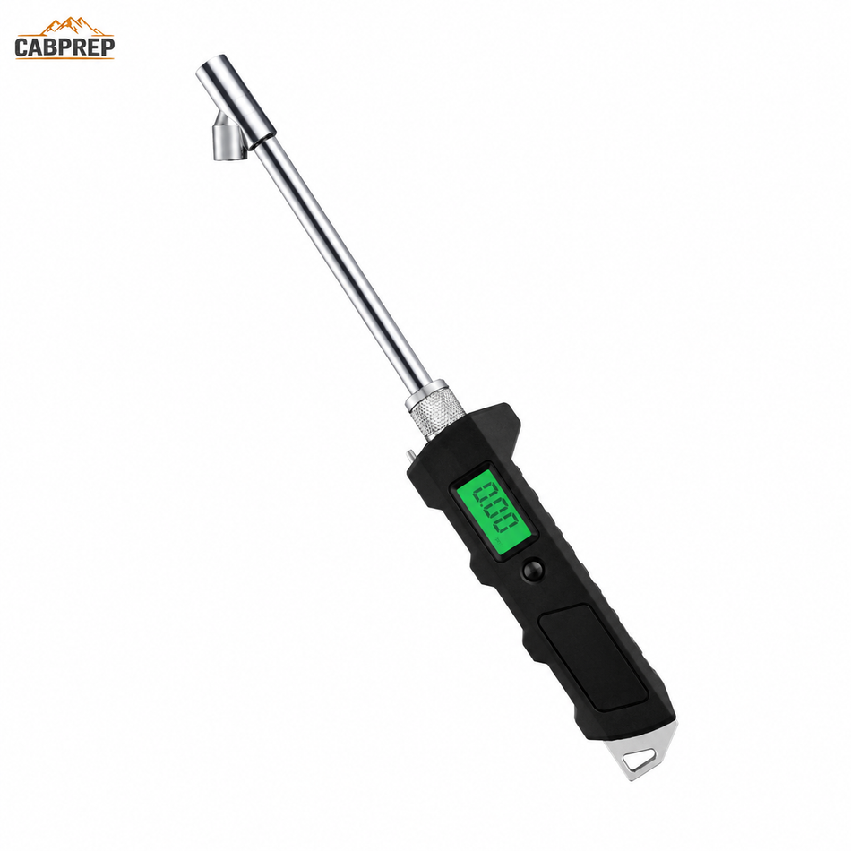 Digital Tire Pressure Gauge — Dual-Head, Lit Display